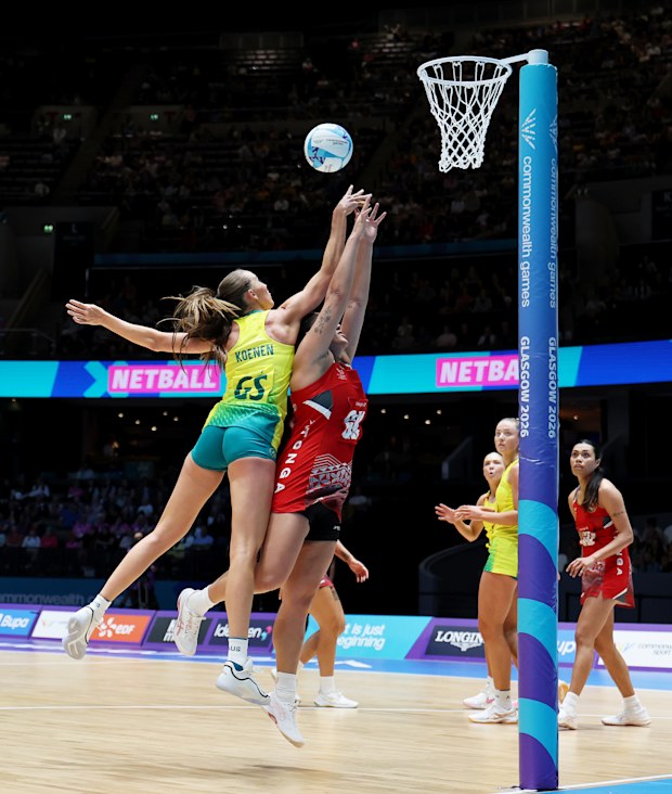 Cara Koenen competes for the ball