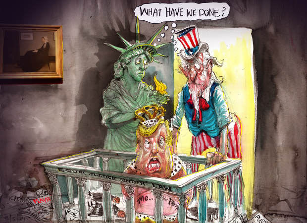 David Rowe cartoons for the Australian Financial Review April 2024