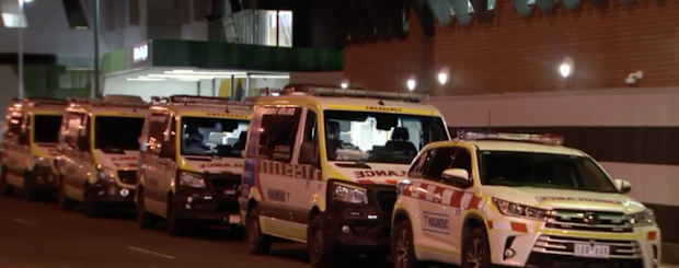 Ambulances have been filmed lining around the block of the Northern Hospital in Epping, Melbourne.