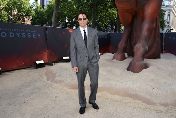 Robert Pattinson attends 'The Odyssey' London Premiere at Odeon Luxe Leicester Square on July 06, 2026 in London, England.
