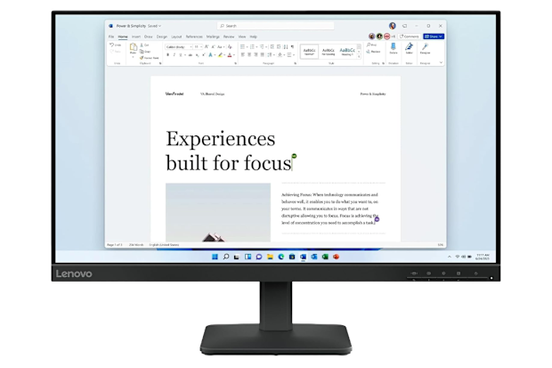 Lenovo L24-4E 23.8″ FHD 100Hz Mainstream Monitor Raven Black 68C2KAC1AU