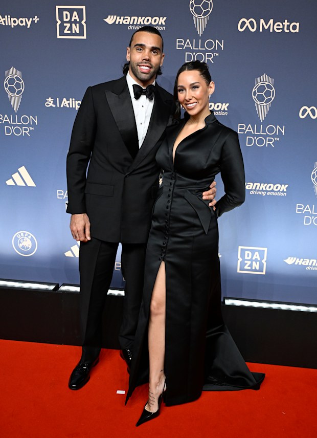 David Raya and Tatiana Trouboul attend the 70th Ballon D’Or Ceremony