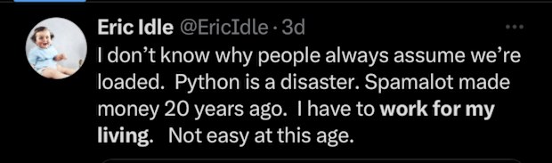 Eric Idle tweets