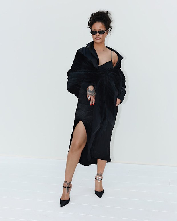 : Rihanna attends the Christian Dior Womenswear Spring/Summer 2027 show as part of Paris Fashion Week on September 29, 2026 in Paris, France. (Photo by Arnold Jerocki/Getty Images for Dior)