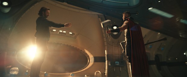 (L-R): Steve Rogers/Captain America (Chris Evans) and Thor (Chris Hemsworth) in Marvel’s AVENGERS: DOOMSDAY. Photo courtesy of Marvel. © 2026 Marvel. All Rights Reserved.
