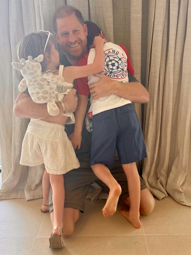 Prince Harry, the Duke of Sussex, with Prince Archie and Princess Lilibet for Father's Day in the UK/US on June 21, 2026.