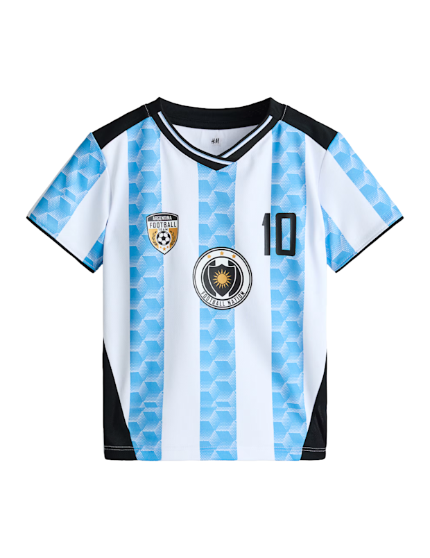 H&M Argentina Print Soccer Jersey Style Tee.