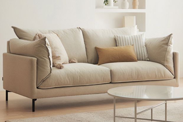 Modern Collective Maxim 3 Seater Linen-Blend Sofa.