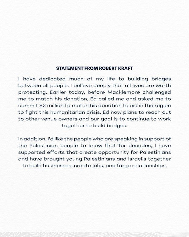 Statement from Robert Kraft