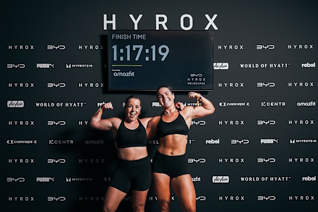 Racing at Hyrox Melbourne Women's Doubles Pro