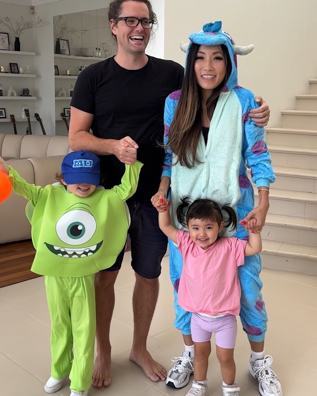 Jane Lu with her husband and two children