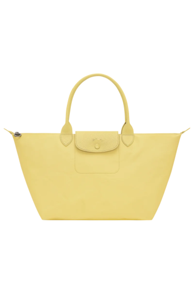 Longchamp Le Pliage One L Handbag in the colour lime. 