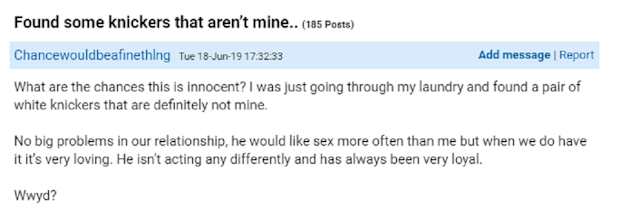 The Mumsnet post has caused a stir.