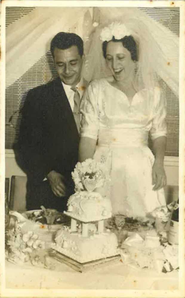 101-year-old Eloise and her husband Michael on their wedding day
