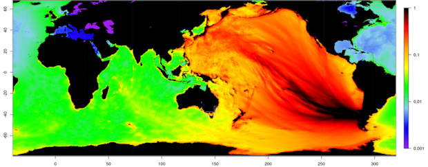 Example scenario from PTHA18 depicts an event similar to the Chile Tsunami in 1960.