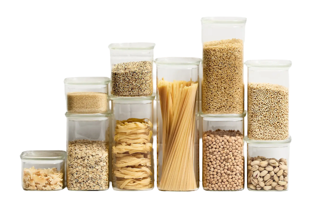 Kitchen Pro Eco Square Glass Canister with Glass Lid Set 10pc.