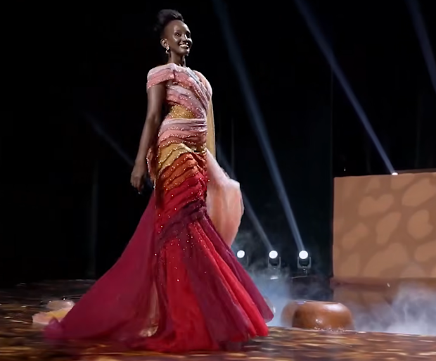 Keesha Abdallah’s C-section inspired gown, worn by Miss Universe Uganda