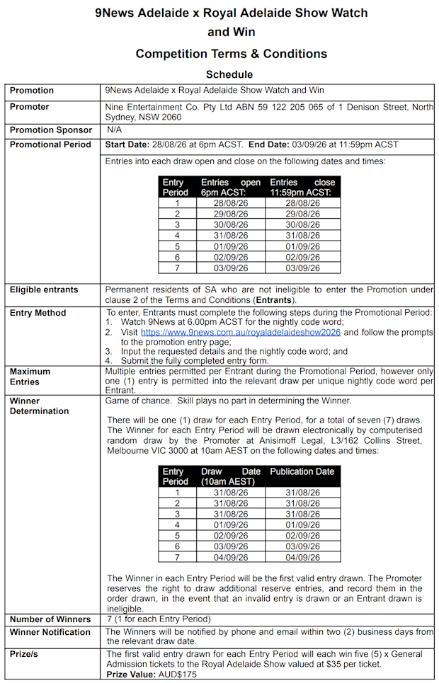 Terms and Conditions