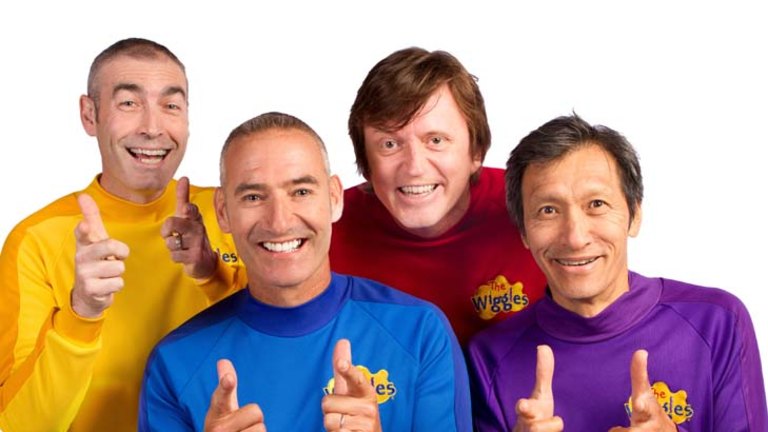 Three original Wiggles to hang up their skivvies