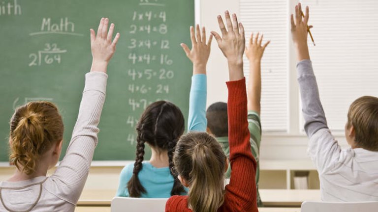 children working in classroom