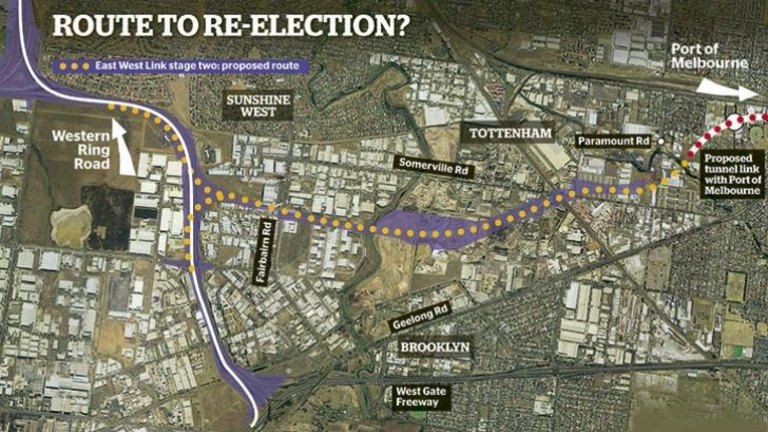 East West Link Map Federal Billion For Second Stage Of Melbourne's East West Link