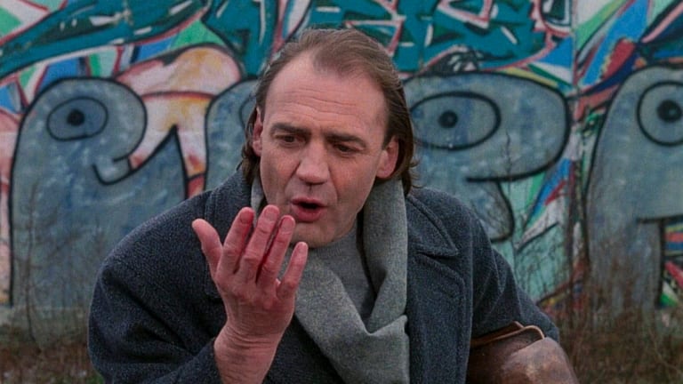 Bruno Ganz as the angel Damiel in <i>Wings of Desire</I>.