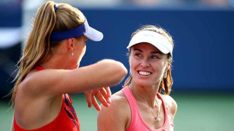 Hingis back on court and having double the fun