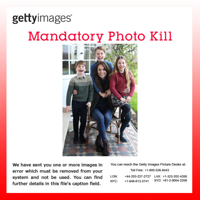 Kate Middleton photo 'manipulated'; picture agencies issue takedown notice