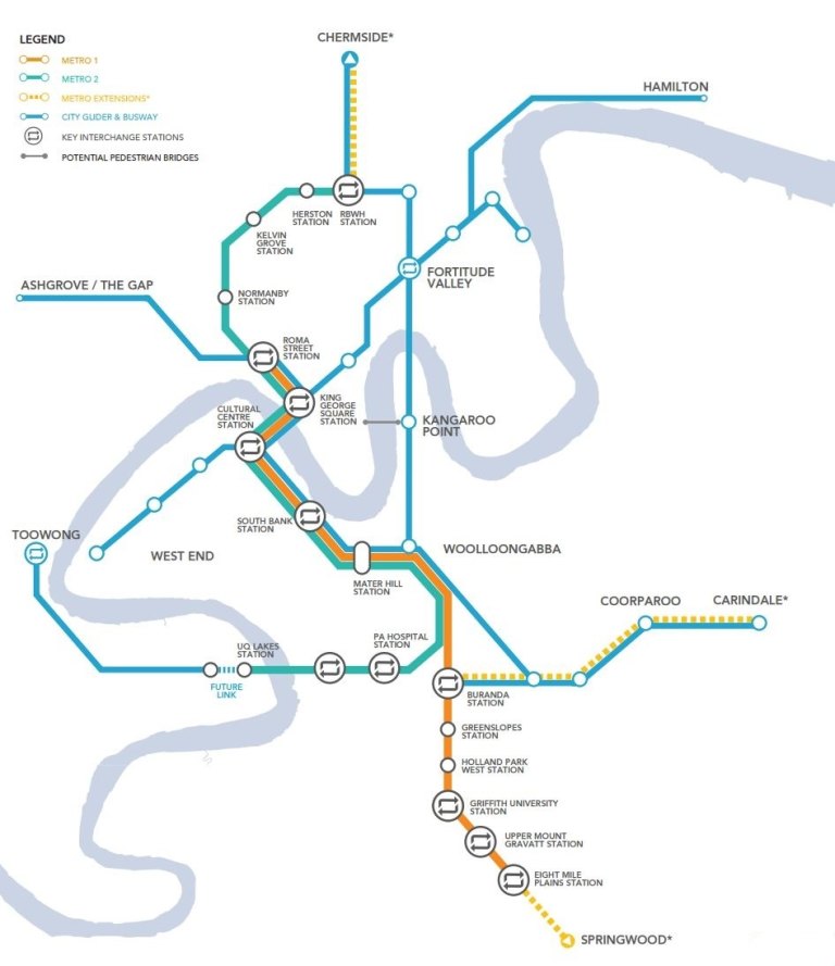 Brisbane Metro Train Map Brisbane Metro To Expand To Chermside, Carindale And Springwood