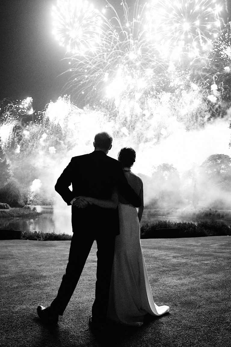 Prince Harry and Meghan's Christmas Card shows them at their wedding reception.