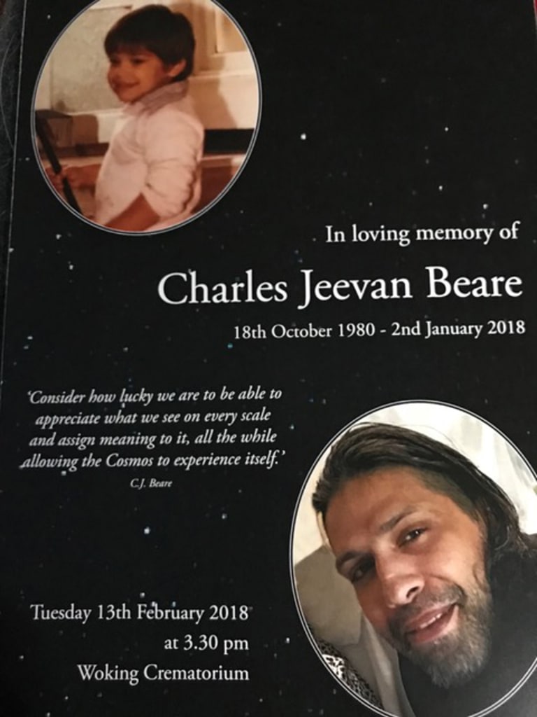 Funeral booklet for Charles Beare.
