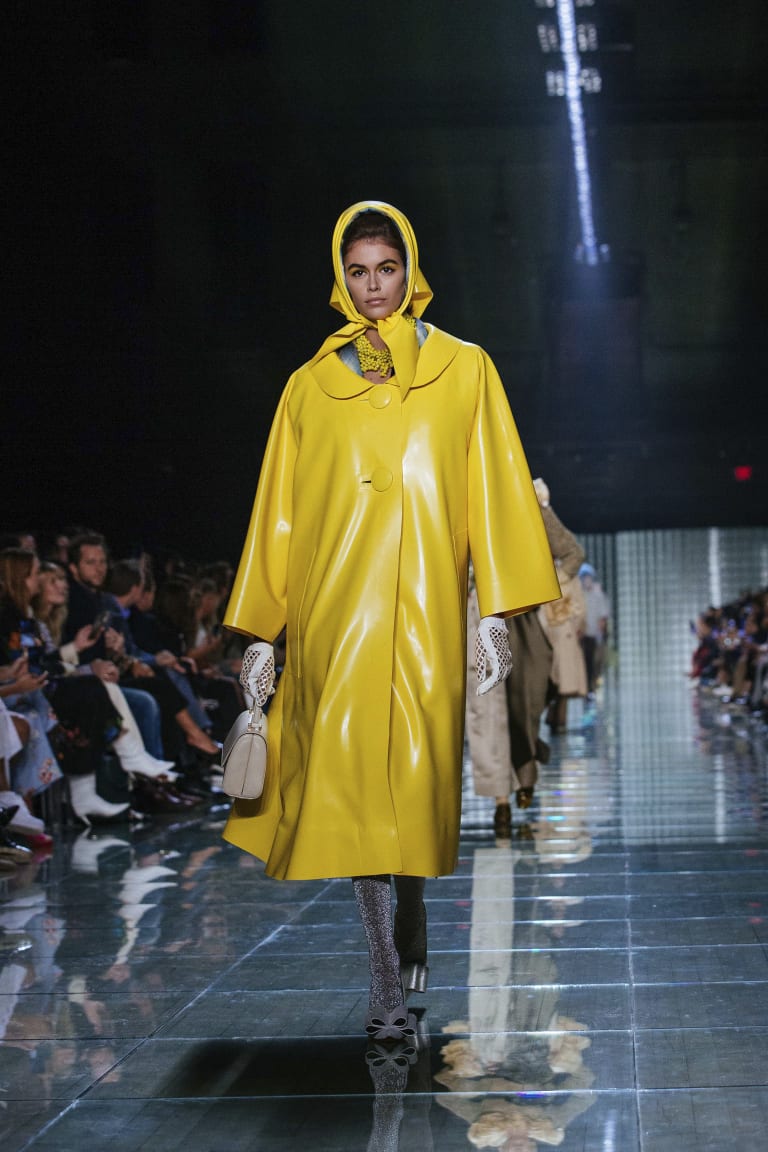 Stand out from the clouds ... Kaia Gerber at Marc Jacobs' show at New York Fashion Week.