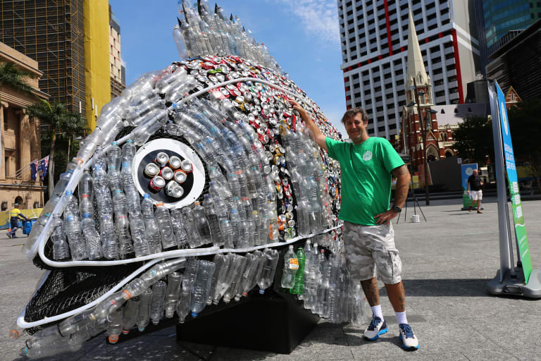 Vibrant sculpture sends message to Queensland, the litter capital of