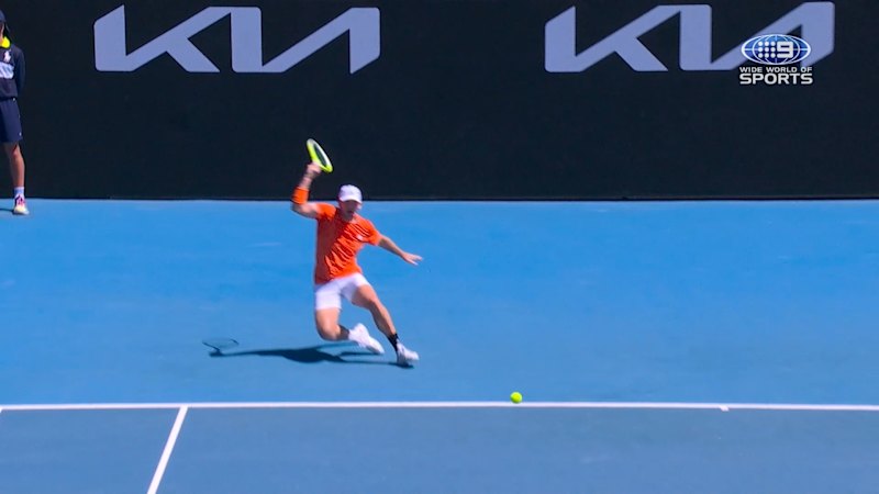 No.14 seed goes down in awkward tumble