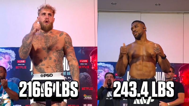 Paul weighs in 12kg less than Joshua