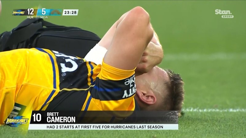 Hurricanes gun stretchered off with injury