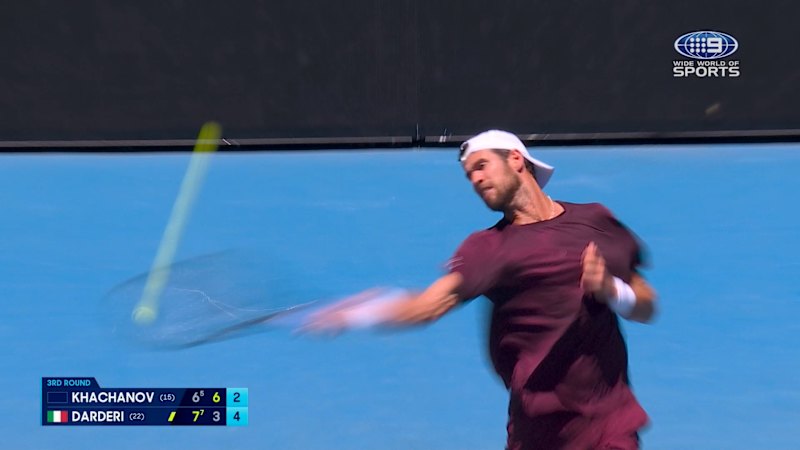 Frustrated Khachanov smacks ball into crowd