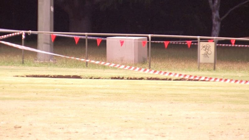 Sinkhole opens at popular Melbourne footy field