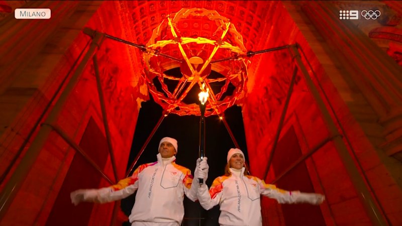 Flame lit on Milano Cortina