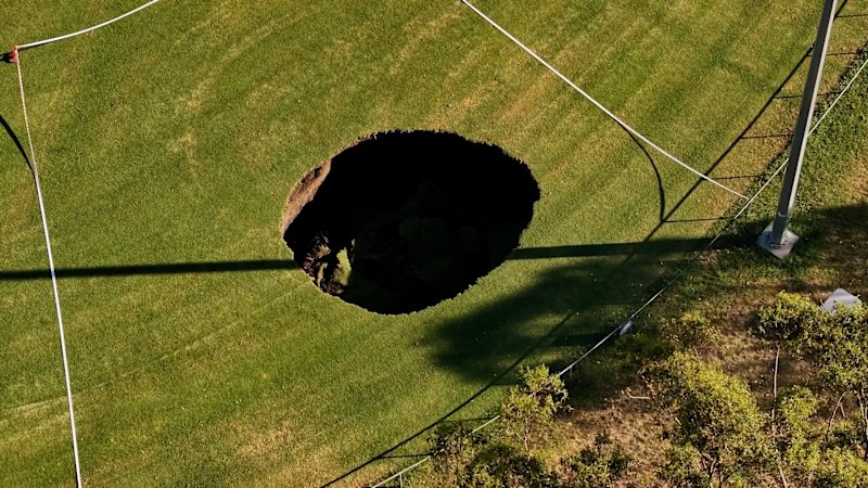 A giant sinkhole has opened up in Heidelberg