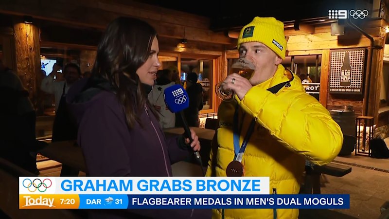 Beer in hand, Graham soaks up bronze