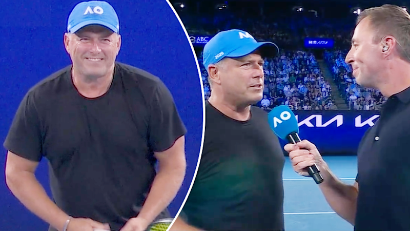 Karl Stefanovic celebrates his 1 Point Slam win