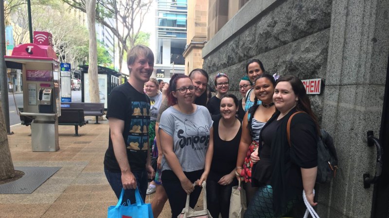 Hundreds line Brisbane CBD street for local fashion brand Black Milk  Clothing sale