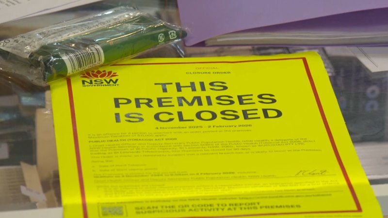 NSW crackdown begins as government shuts down two illicit tobacco stores in Sydney