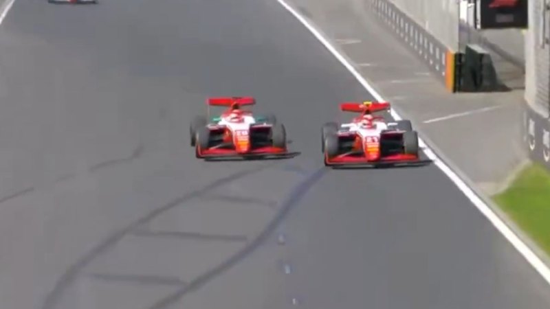 Teammates collide in F1 support race