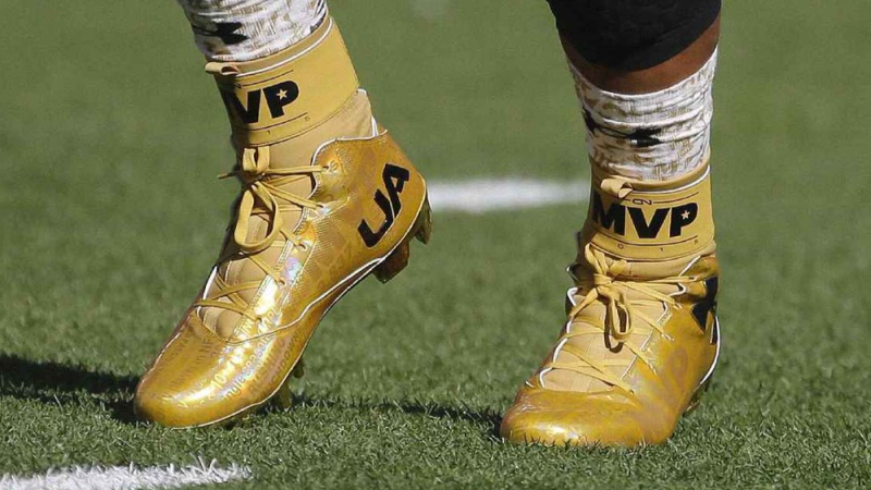 Check out the all-gold MVP cleats Cam Newton will wear before