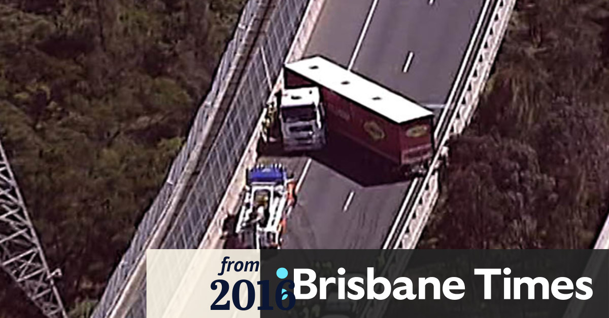Video Truck Crash Blocks Traffic On M7 He was taken to the hospital by an mmr ambulance and is the crash is still under investigation. brisbane times