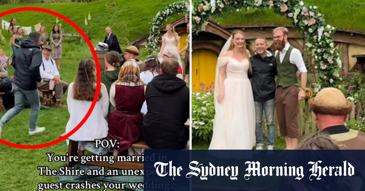 The Lord of the Rings star surprises couple at Hobbiton wedding