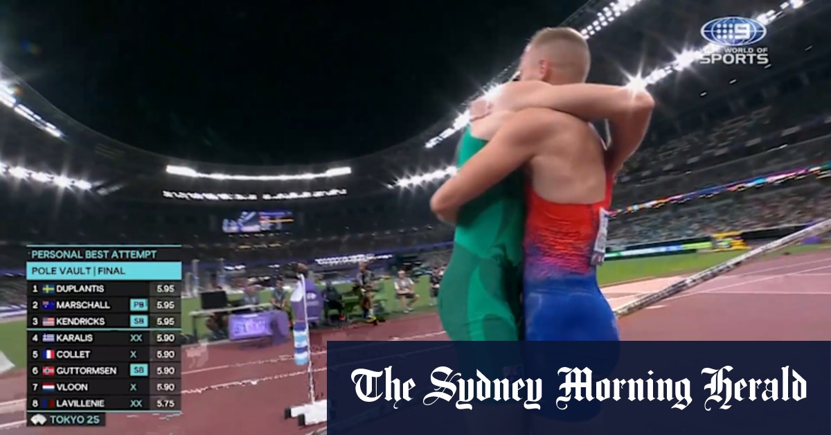 Aussie, American embrace during epic pole vault final