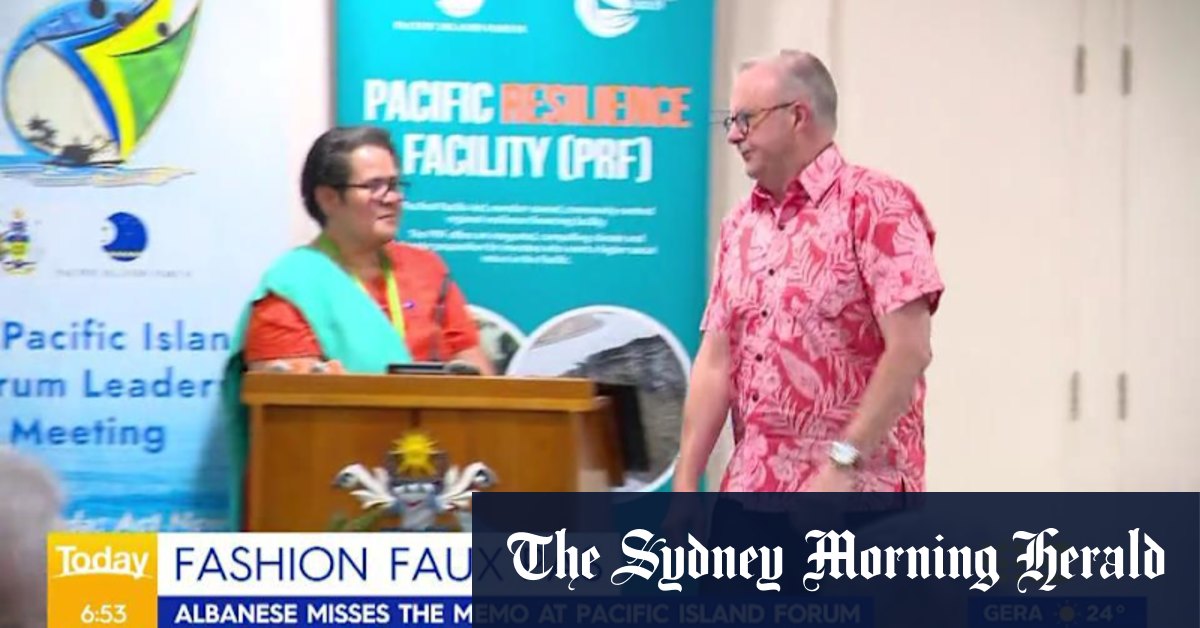 Albanese’s summit shirt faux pas